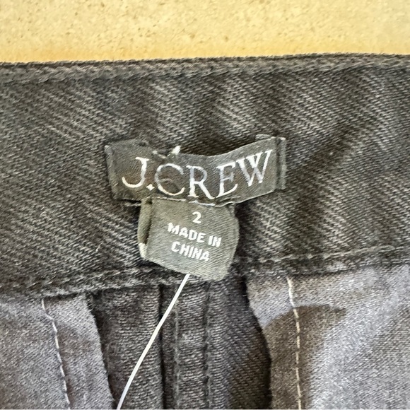 J Crew Black Dark Rinse Denim Gold Button Front Mini Skirt Womens Size 2 NEW - Picture 7 of 8